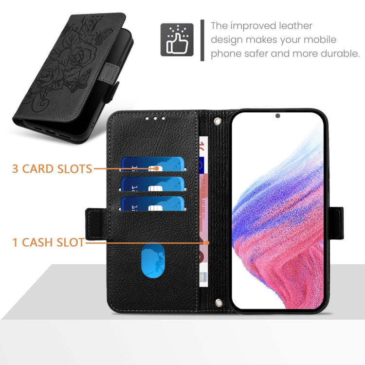Funda de Cuero Antirrobo con RFID para OnePlus Nord N10 5G (Negra) con Diseño en Relieve