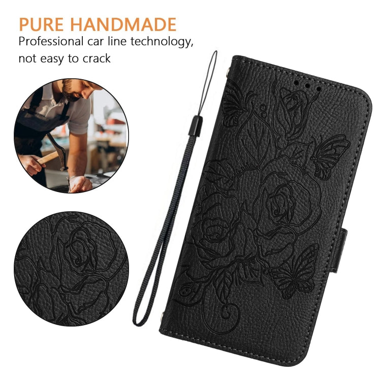 Funda de Cuero Antirrobo con RFID para OnePlus Nord N10 5G (Negra) con Diseño en Relieve