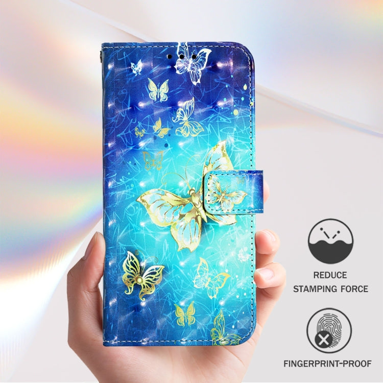 Funda de Cuero con Tapa Horizontal con Pintura 3D para Sharp Aquos Sense9 (Dorada)