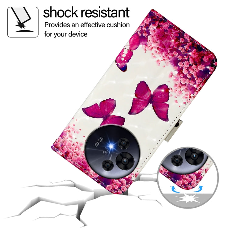 Funda de Cuero con Tapa Horizontal para TCL 50 Pro Nxtpaper con Pintura 3D (Mariposa Rosa)
