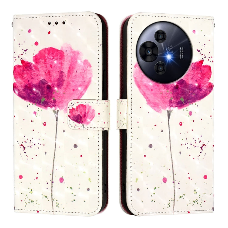 Funda de Cuero con Tapa Horizontal para Teléfono TCL 50 Pro Nxtpaper con Pintura 3D (Flor)