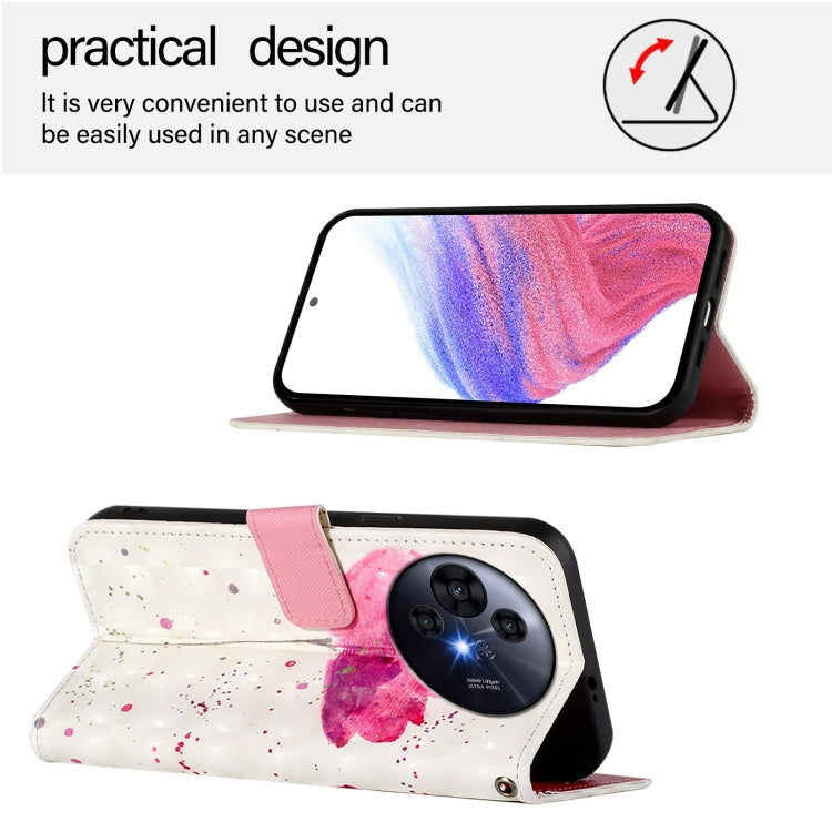 Funda de Cuero con Tapa Horizontal para Teléfono TCL 50 Pro Nxtpaper con Pintura 3D (Flor)