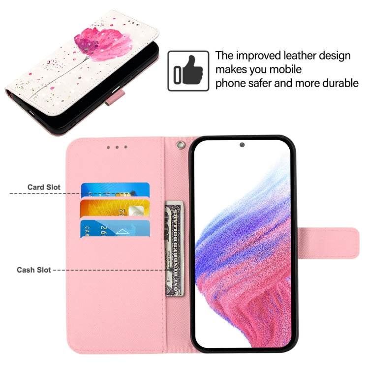 Funda de Cuero con Tapa Horizontal para Teléfono TCL 50 Pro Nxtpaper con Pintura 3D (Flor)