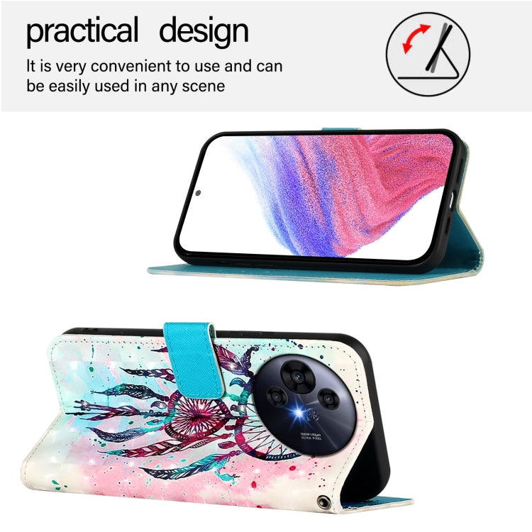 Funda de Cuero con Tapa Horizontal para TCL 50 Pro Nxtpaper con Pintura 3D (Campanas de Viento)