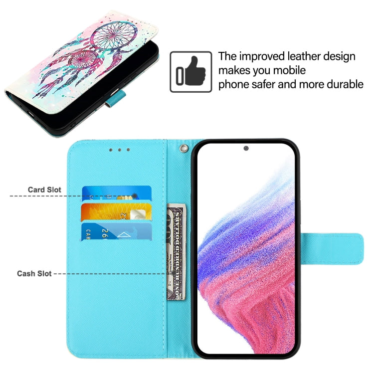 Funda de Cuero con Tapa Horizontal para TCL 50 Pro Nxtpaper con Pintura 3D (Campanas de Viento)