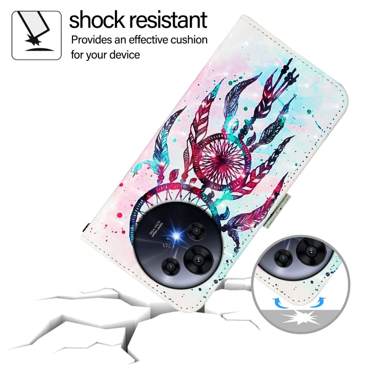 Funda de Cuero con Tapa Horizontal para TCL 50 Pro Nxtpaper con Pintura 3D (Campanas de Viento)