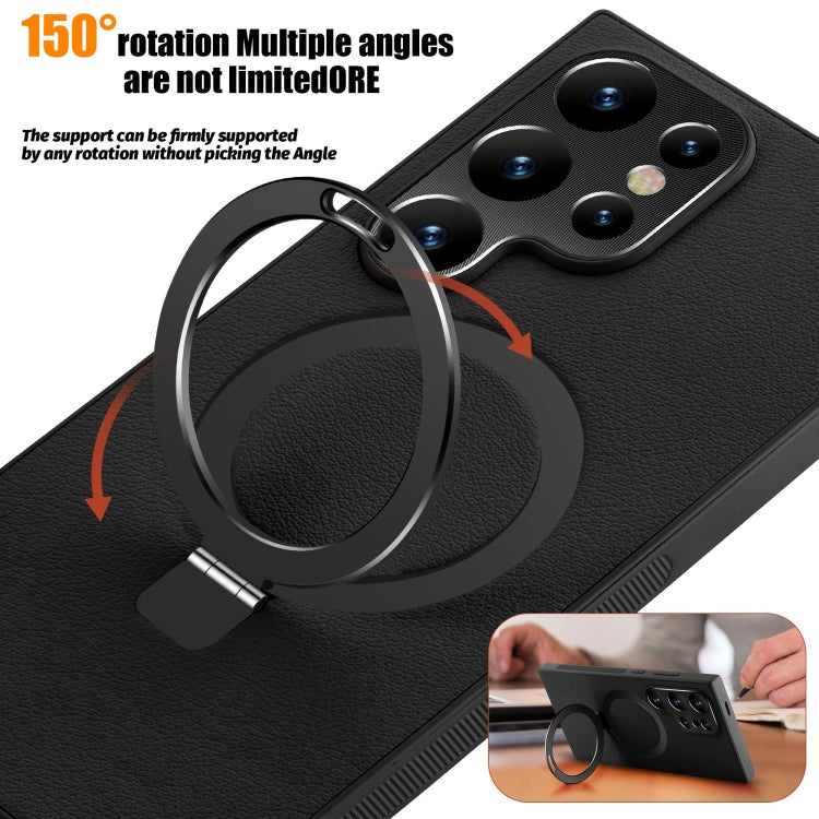 Funda para Samsung Galaxy S22 + 5G Magsafe Rotation Holder PC y Cuero (Negro)