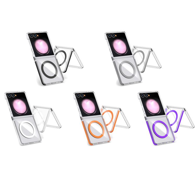 Funda híbrida de TPU acrílico transparente de dos colores con MagSafe para Samsung Galaxy Z Flip7 5G (transparente)