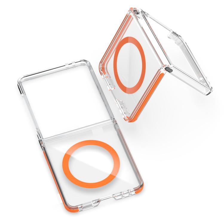 Funda híbrida de TPU acrílico transparente de dos colores con MagSafe para Samsung Galaxy Z Flip7 5G (transparente)