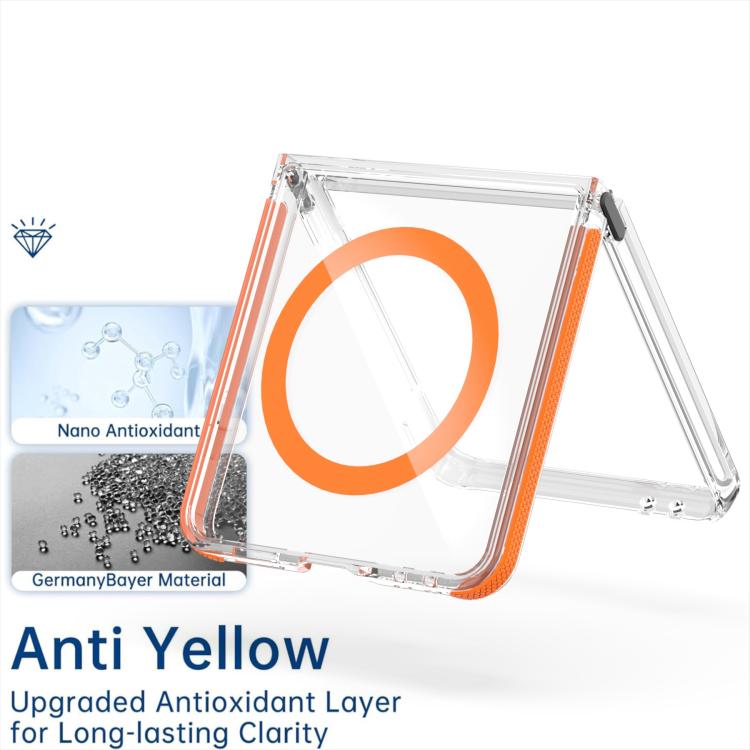 Funda híbrida de TPU acrílico transparente de dos colores con MagSafe para Samsung Galaxy Z Flip7 5G (transparente)