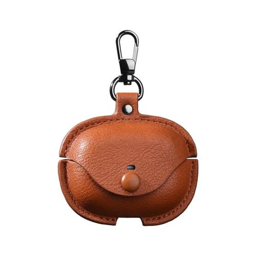Funda Protectora de Cuero para Auriculares Redmi Buds 5 Pro y Buds 4 Pro Business con Gancho (Marrón Claro)