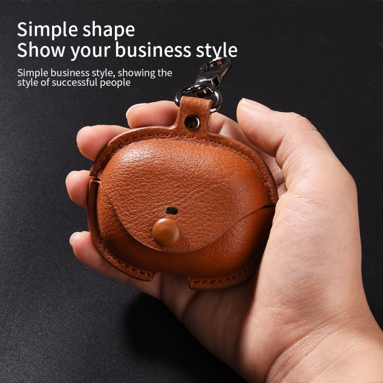 Funda Protectora de Cuero para Auriculares Redmi Buds 5 Pro y Buds 4 Pro Business con Gancho (Marrón Claro)