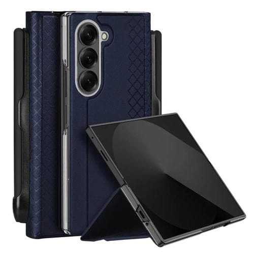 Funda de PU + TPU con ranura para bolígrafo para Samsung Galaxy Z Fold7 5G DUX DUCIS Bril Series (azul)
