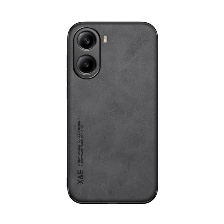 Funda de cuero con tapa magnética para Redmi Turbo 4 / Xiaomi Poco X7 Pro (gris oscuro)