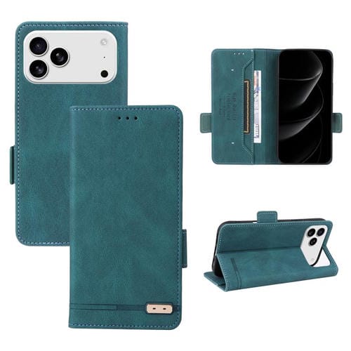 Funda de cuero con cierre magnético para iPhone 17 Pro Max (verde)