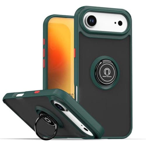 Funda de TPU + PC con aro para iPhone 17 Air Q Shadow 1 Series (verde oscuro)