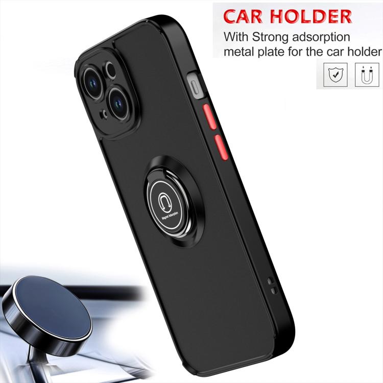 Funda de TPU + PC con anillo para iPhone 15 Q Shadow 1 Series (verde oscuro)