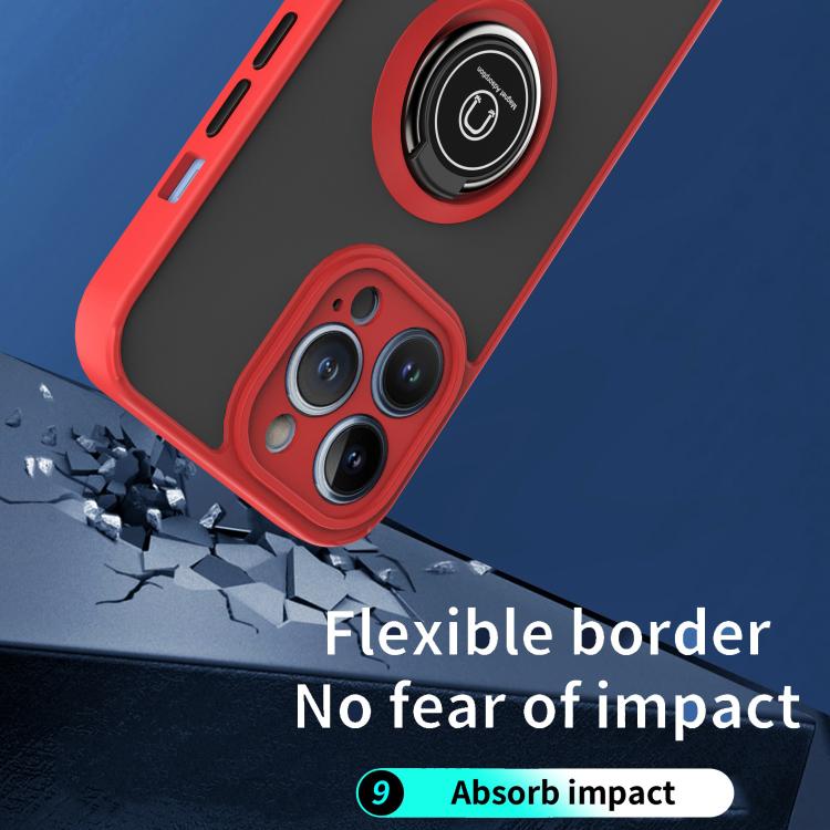 Funda de TPU + PC con anillo para iPhone 13 Pro Q Shadow 1 Series (Negro + Negro)