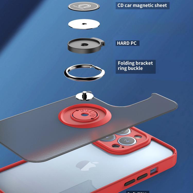 Funda de TPU + PC con anillo para iPhone 13 Pro Q Shadow 1 Series (Negro + Negro)