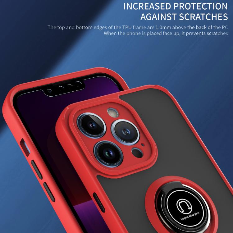Funda de TPU + PC con anillo para iPhone 13 Pro Q Shadow 1 Series (Negro + Negro)