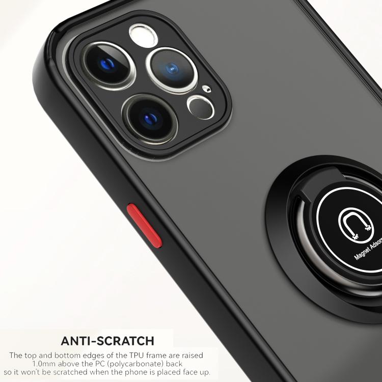 Funda de TPU + PC con anillo para iPhone 12 Pro Q Shadow 1 Series (roja)