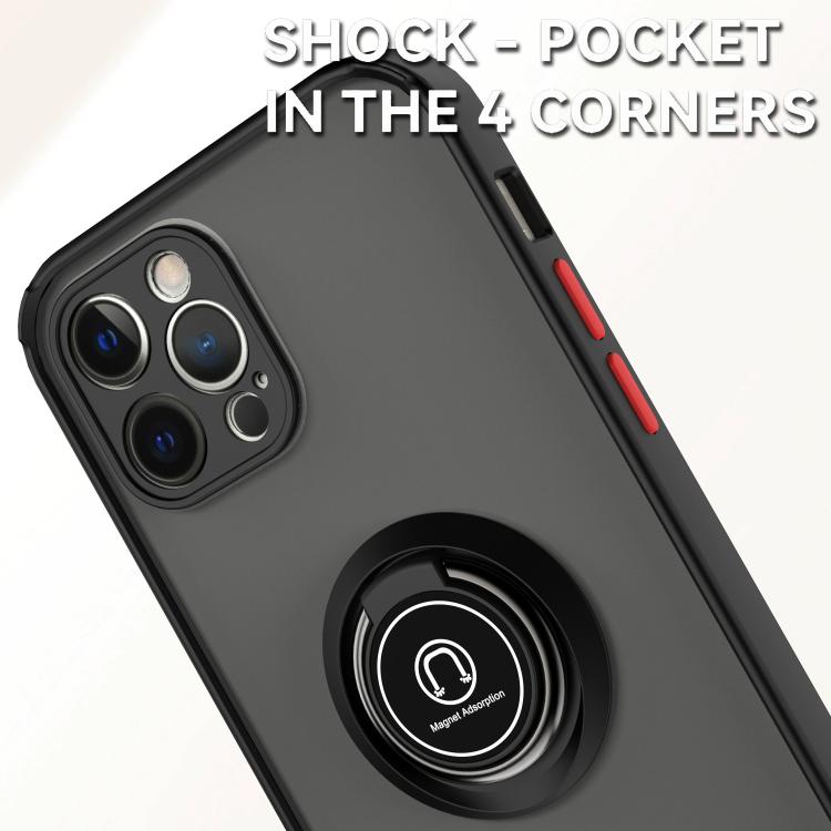 Funda de TPU + PC con anillo para iPhone 12 Pro Q Shadow 1 Series (verde oscuro)