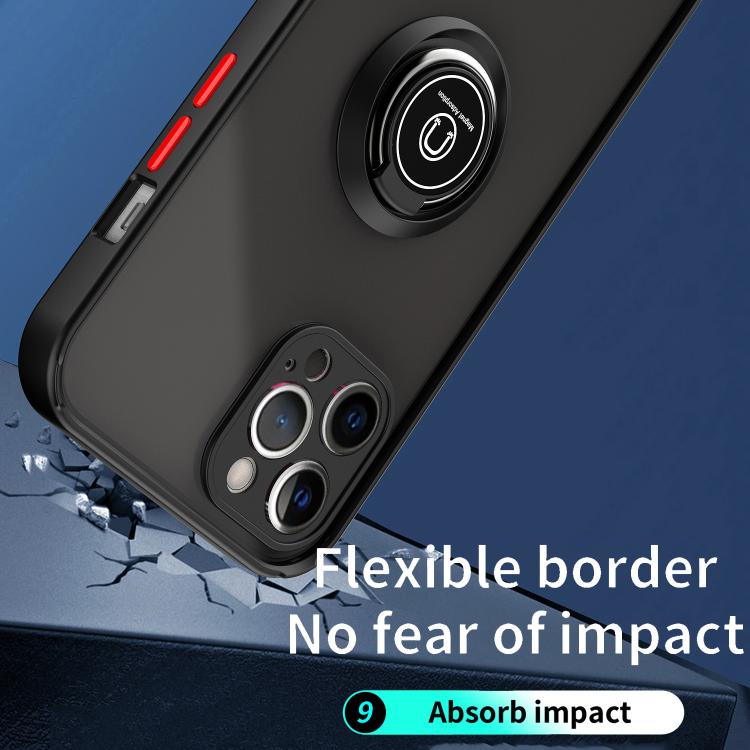 Funda de TPU + PC con anillo para iPhone 12 Pro Max Q Shadow 1 Series (amarilla)
