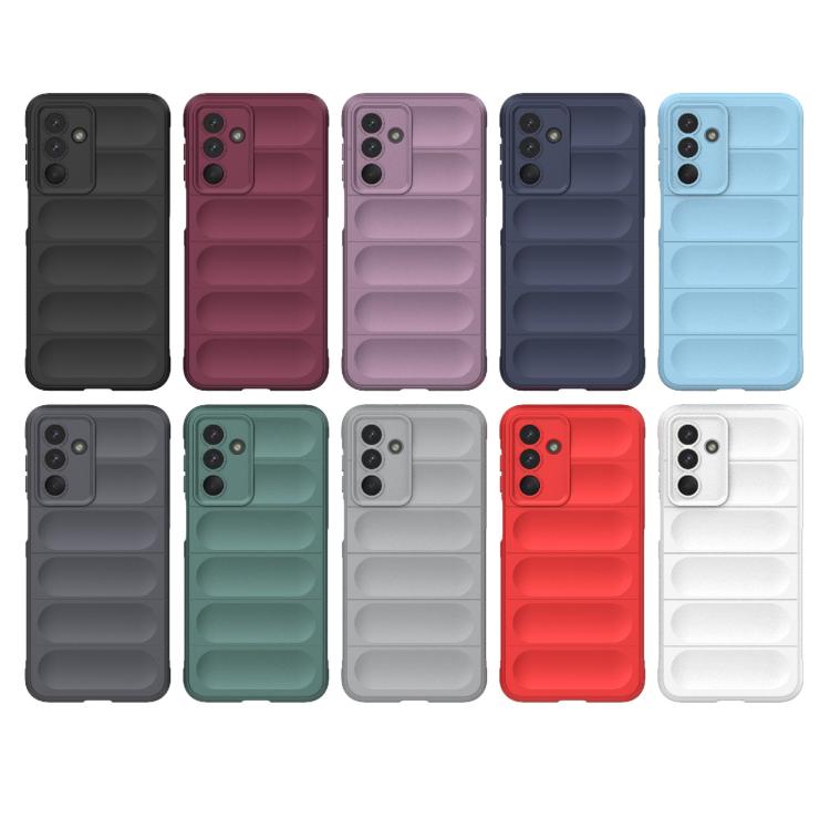 Funda de TPU + franela con escudo mágico indio para Samsung Galaxy M36 5G (gris)