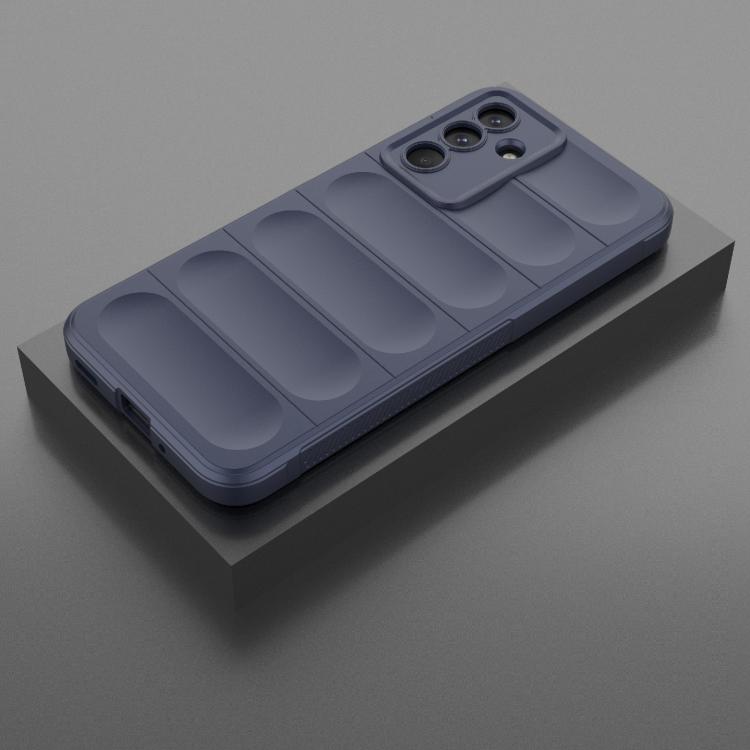 Funda de TPU + franela con escudo mágico indio para Samsung Galaxy M36 5G (azul oscuro)