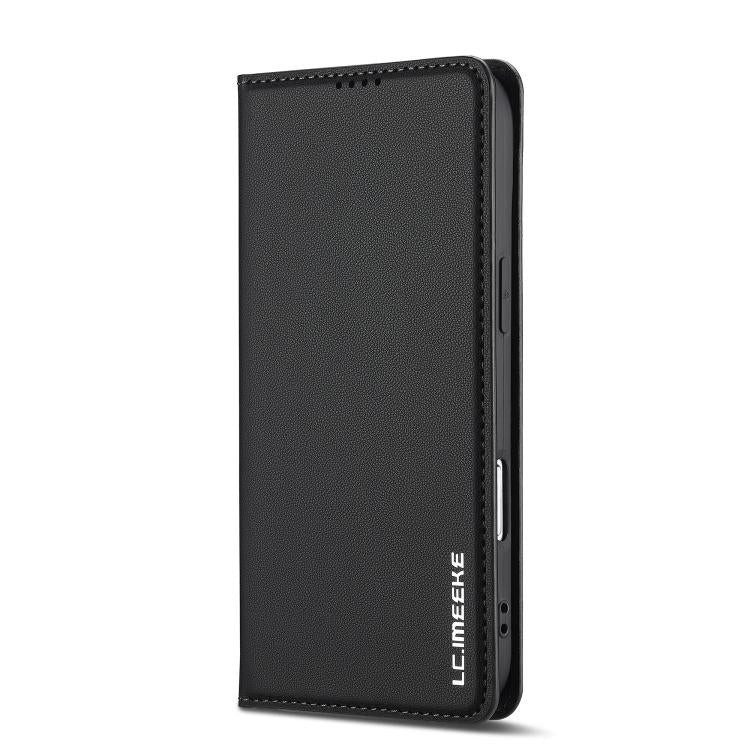 Funda de PU con textura fina esmerilada para iPhone 17 Air LC.IMEEKE L1 Series (negra)
