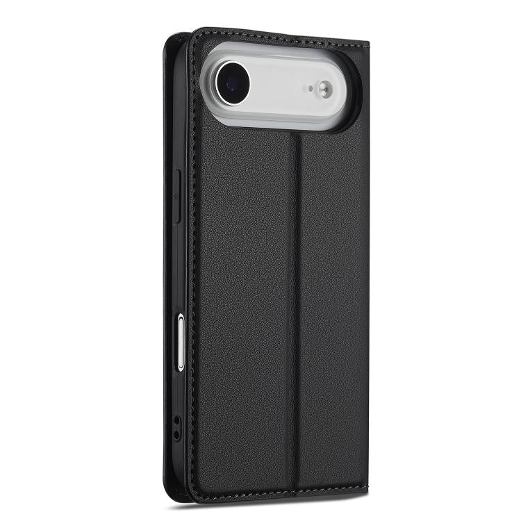 Funda de PU con textura fina esmerilada para iPhone 17 Air LC.IMEEKE L1 Series (negra)