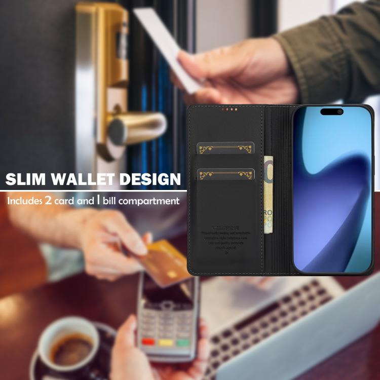 Funda de PU con textura fina esmerilada para iPhone 17 Air LC.IMEEKE L1 Series (negra)