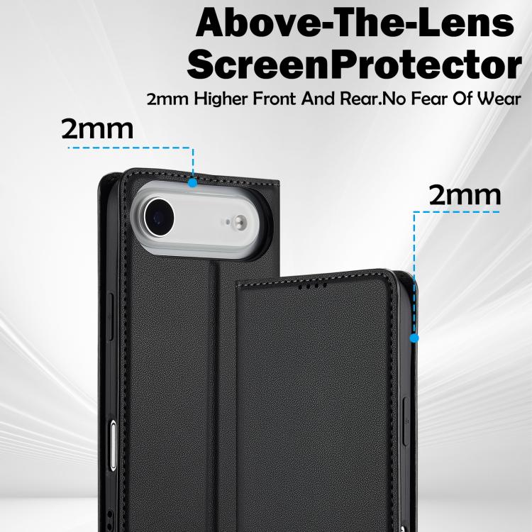 Funda de PU con textura fina esmerilada para iPhone 17 Air LC.IMEEKE L1 Series (negra)