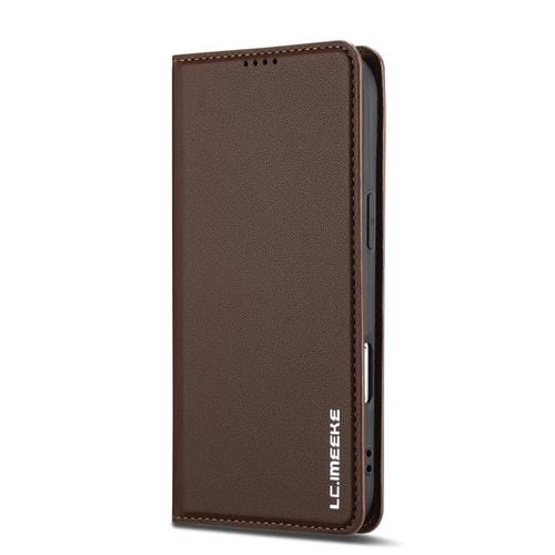 Funda de PU con textura fina esmerilada para iPhone 17 Air LC.IMEEKE L1 Series (marrón)