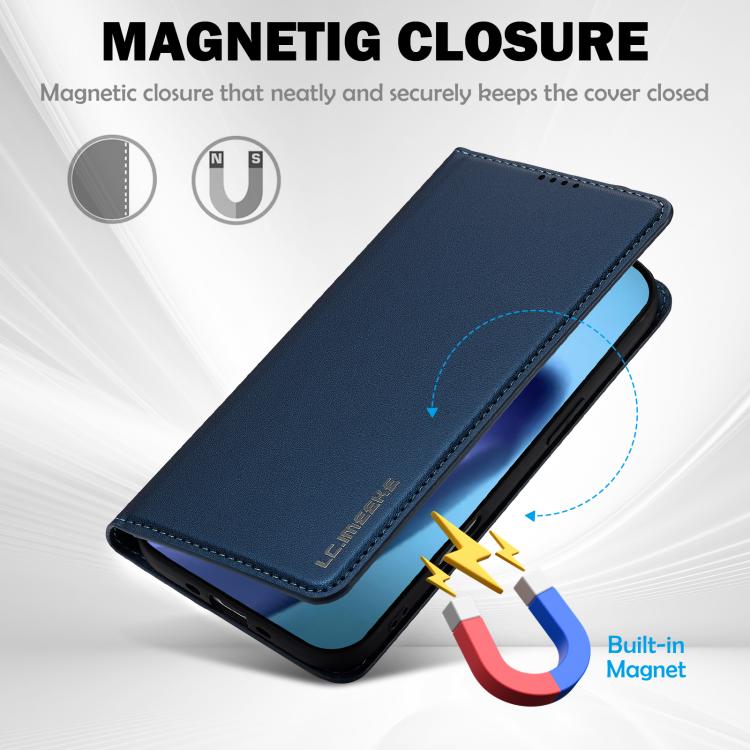 Funda de PU con textura fina esmerilada para iPhone 17 Air LC.IMEEKE L1 Series (azul)