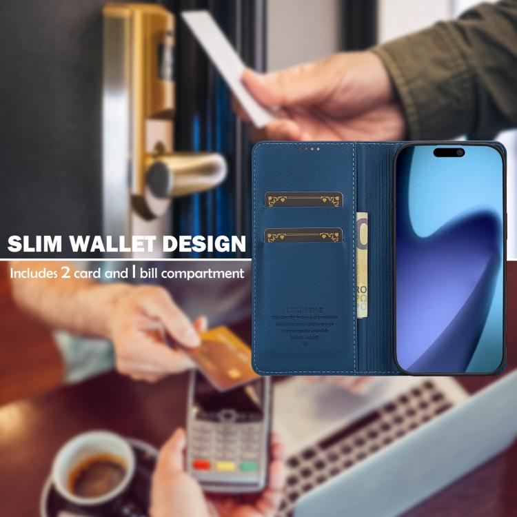 Funda de PU con textura fina esmerilada para iPhone 17 Air LC.IMEEKE L1 Series (azul)