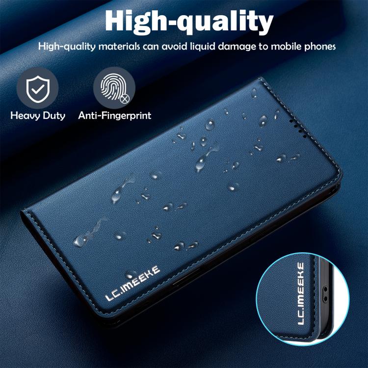 Funda de PU con textura fina esmerilada para iPhone 17 Air LC.IMEEKE L1 Series (azul)