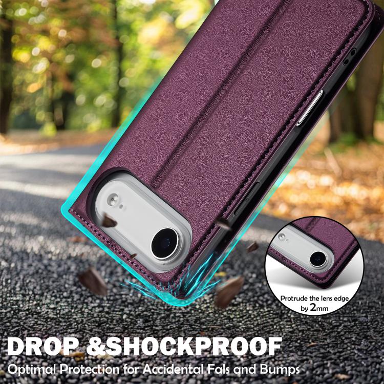 Funda de PU con textura fina esmerilada para iPhone 17 Air LC.IMEEKE L1 Series (morada)
