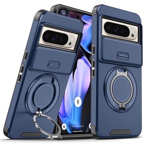 Funda con anillo deslizante para Google Pixel 10 Pro XL (azul)