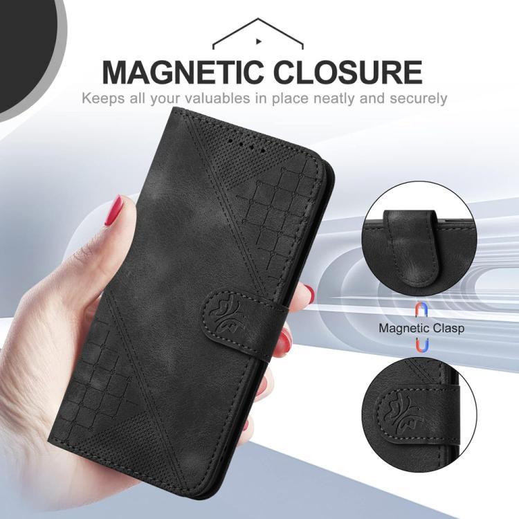 Funda de Cuero para Huawei Enjoy 20E con Diseño de Mariposas en Relieve y Cordón (Negro)
