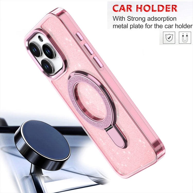 Funda para Teléfono iPhone 12 Pro Max con Soporte de Anillo Purpurina Magsafe (Blanca)