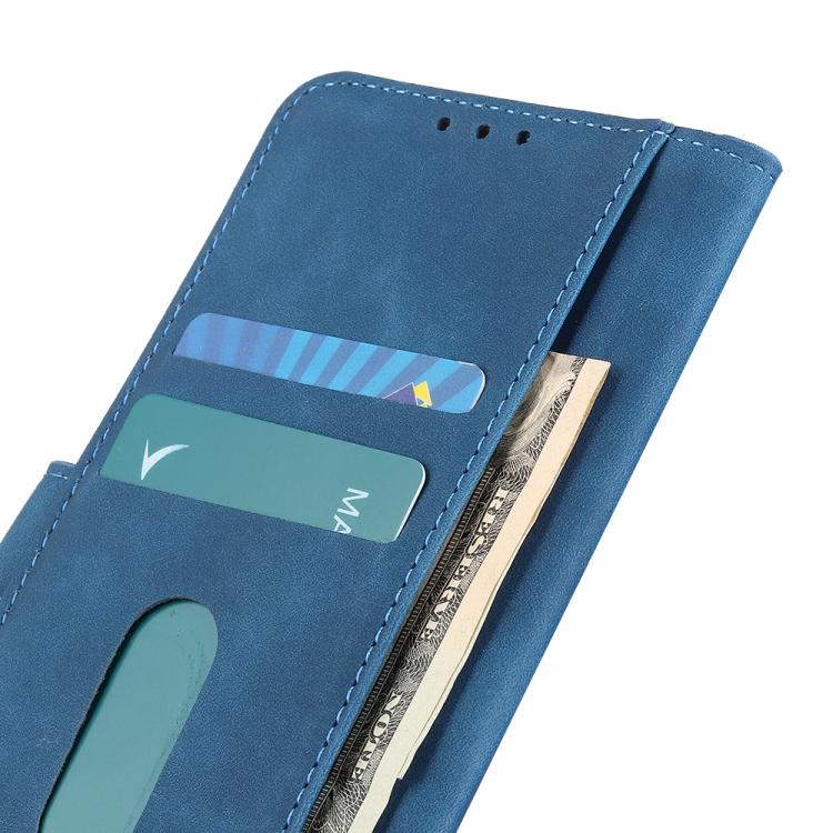Funda de cuero con tapa horizontal y textura retro KHAZNEH para Samsung Galaxy XCover7 Pro (azul)