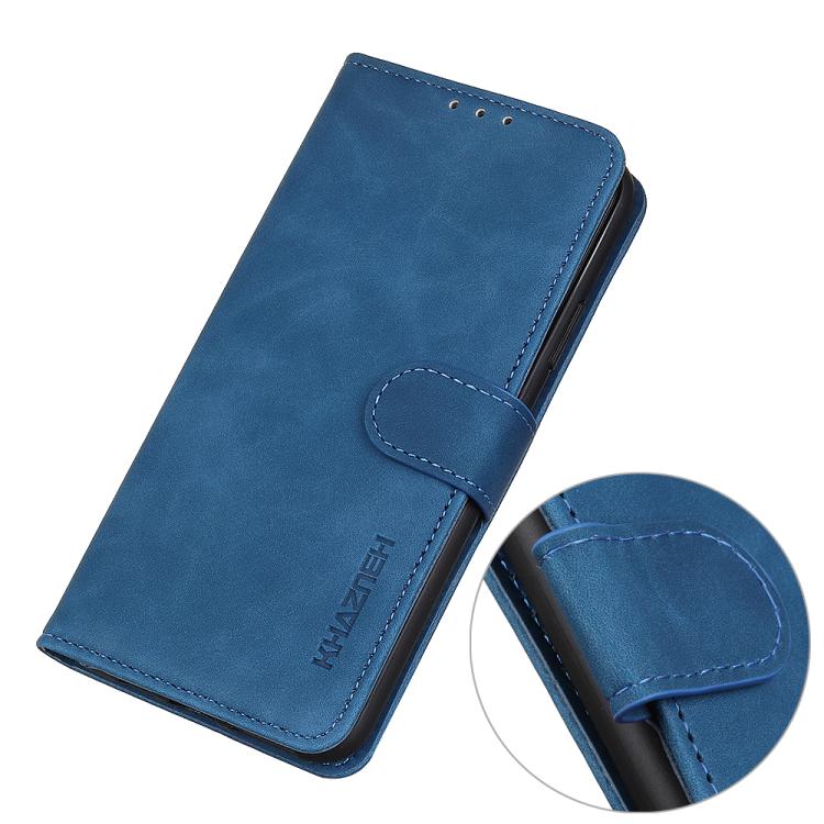 Funda de cuero con tapa horizontal y textura retro KHAZNEH para Samsung Galaxy XCover7 Pro (azul)