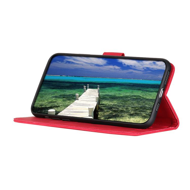 Funda de cuero con tapa horizontal y textura retro KHAZNEH para Samsung Galaxy XCover7 Pro (roja)