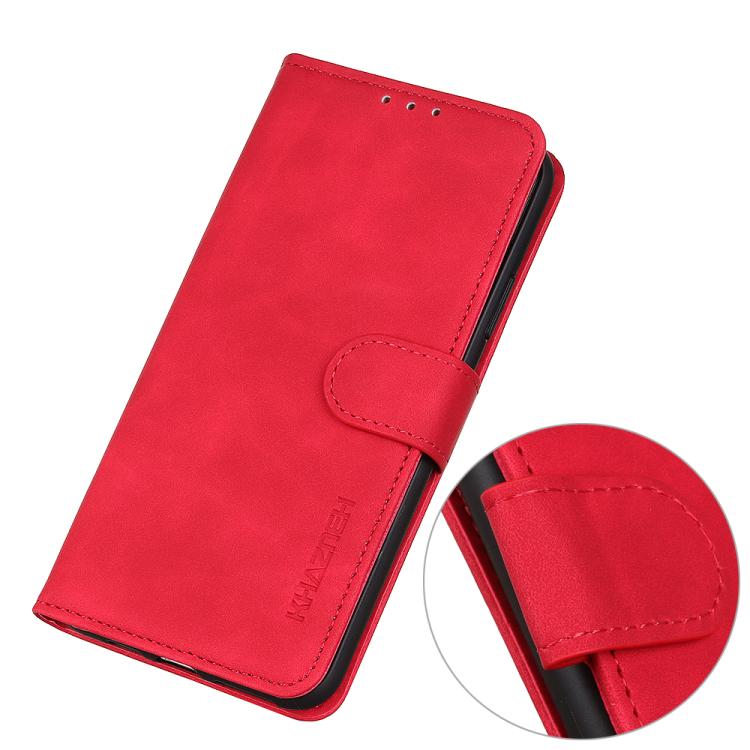 Funda de cuero con tapa horizontal y textura retro KHAZNEH para Samsung Galaxy XCover7 Pro (roja)