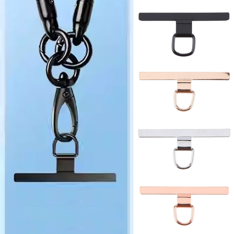 Junta de fijación de cordón metal en forma de T para teléfono móvil (Plateada)