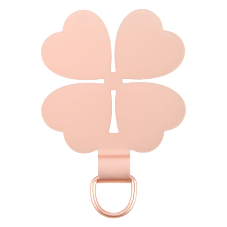 Junta de Fijación de Cordón de Teléfono Móvil Metal Cuatro Hojas (Oro Rosa)