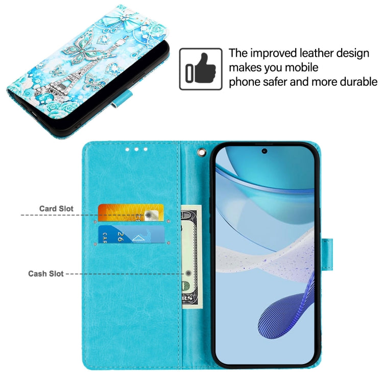 Funda de Cuero Nxtpaper para Teléfono TCL 50 Pro con Patrón Mariposa en Forma de Torre (Color)