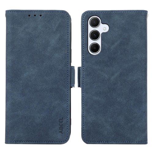 Funda de Cuero Abeel con Imán Rfid y Esmerilado para Samsung Galaxy A36 5G (Azul)