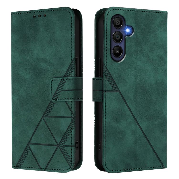 Funda de cuero con tapa y relieve 3D para Samsung Galaxy A17 5G (verde)